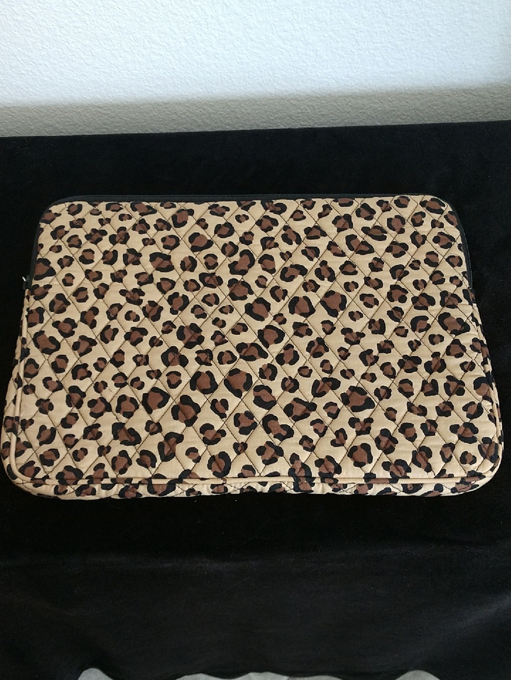 Vera Bradley Quilted Leopard Print Laptop Sleeve - Beige, Brown & Black